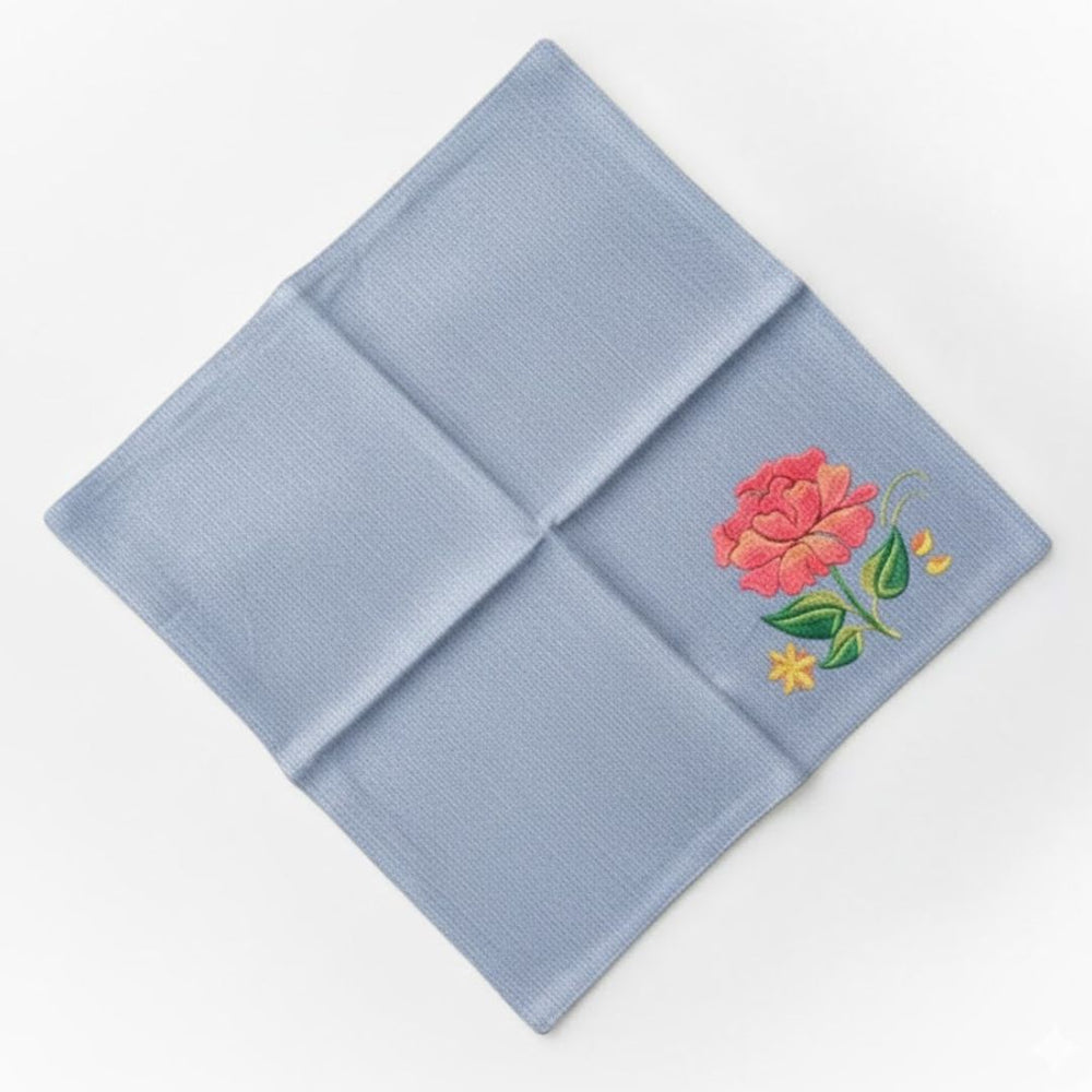 Flore: Embroidered Cotton Tea Towel
