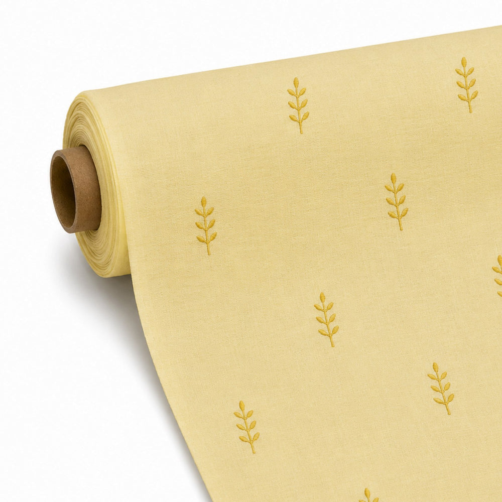 Golden Vine Machine Embroidery Fabric Roll