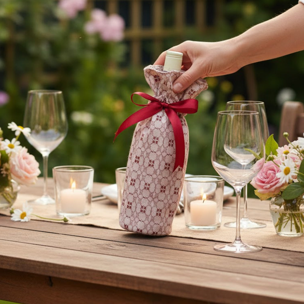 Garten: Machine Woven Myanmar Cotton Wine Bottle Cover