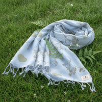 Garten: Eco Print Shawl Natural Cotton with Botanical Prints