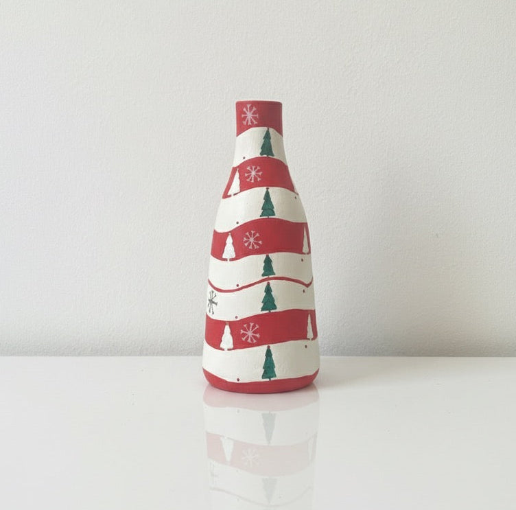 Hand-Painted Christmas Vase