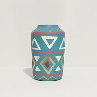 Mira: Terracotta Flower Pot (Geometric Pattern)