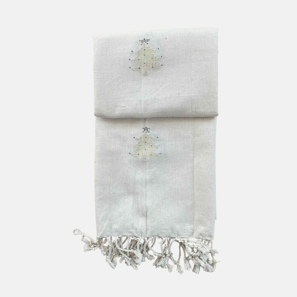 Festive Evergreen Christmas Cotton Shawl