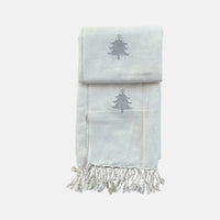 Festive Evergreen Christmas Cotton Shawl