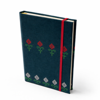 Notebook with Myanmar Acheik Pattern Red and White Hnin Si