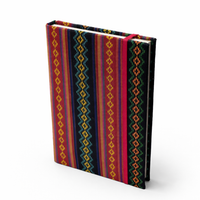 Notebook with Myanmar Acheik Pattern Diamond Stripes