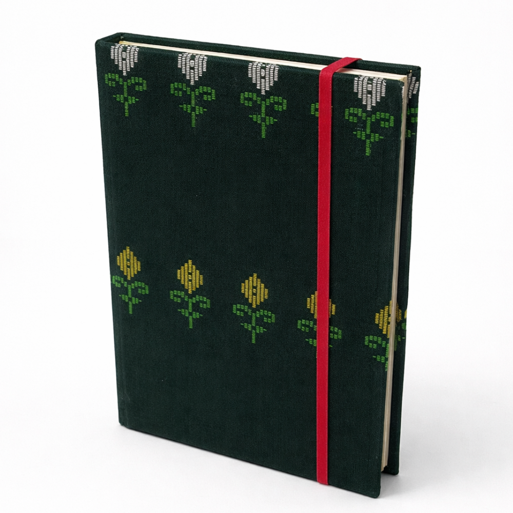 Notebook with Myanmar Acheik Pattern Yellow Hnin Si