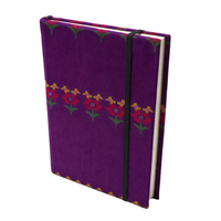 Notebook with Myanmar Acheik Pattern Purple Poppy