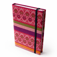 Notebook with Myanmar Acheik Pattern Mixed Poppy