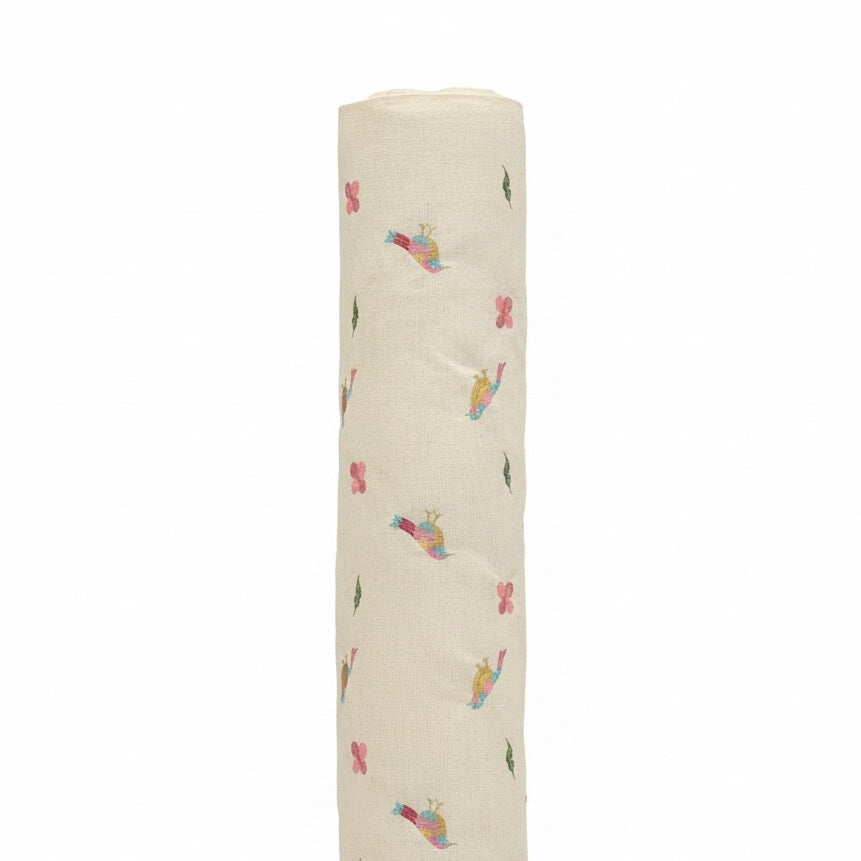 Colorful Birds & Blossoms Fabric