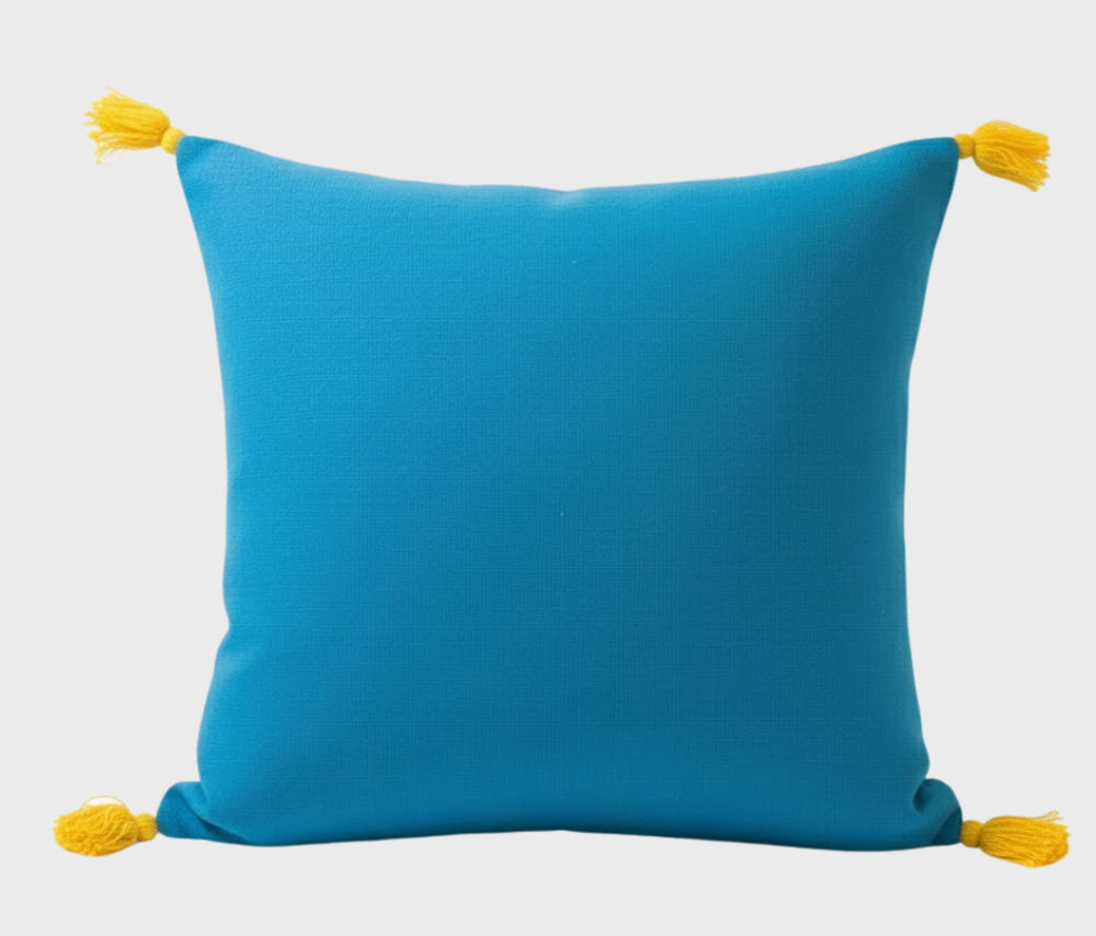 Shae Satt Collection: Handwoven Cushion Cover (Blue) (With Inner Pillow)
