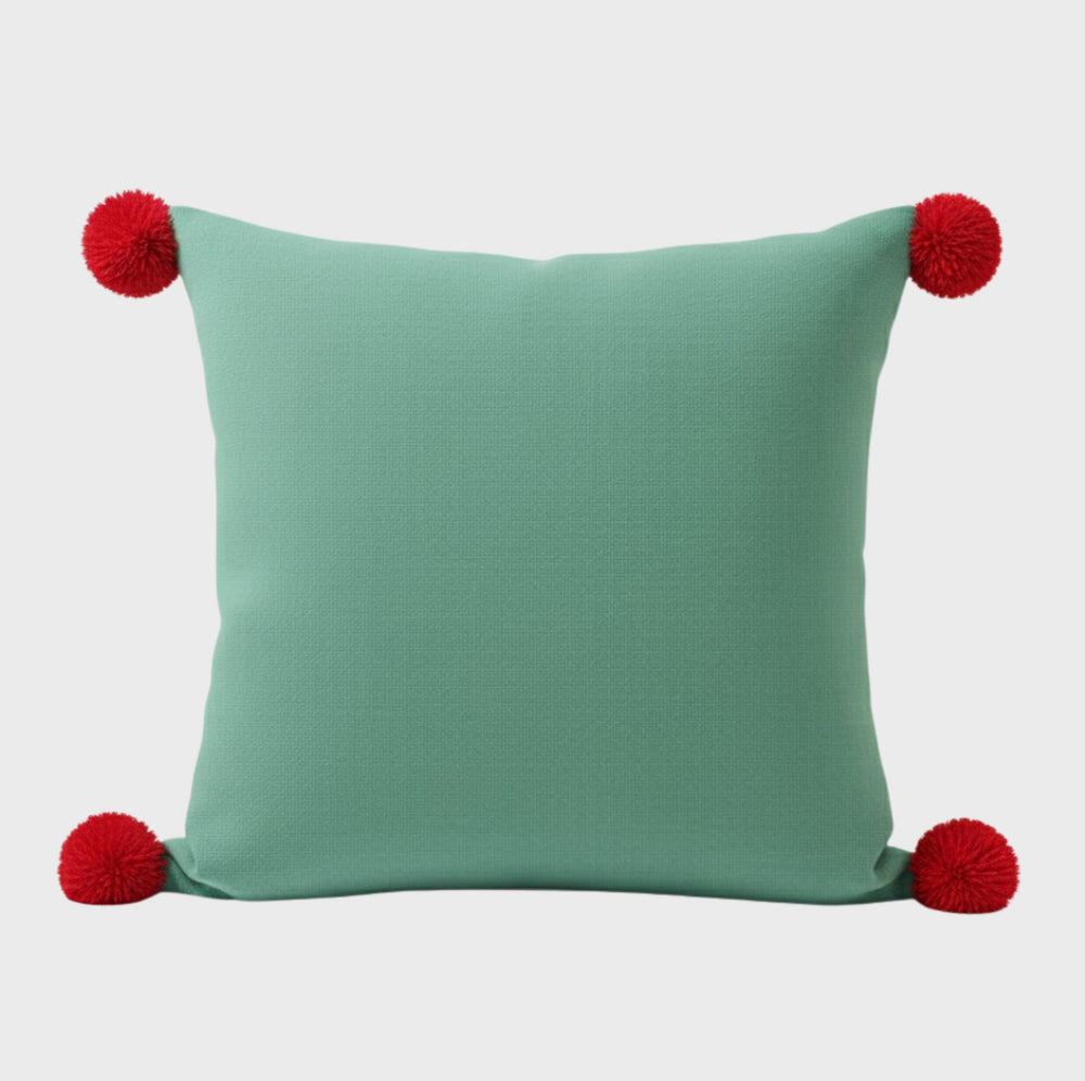 Shae Satt Collection: Handwoven Cushion Cover (Pale Green) (With Inner Pillow)