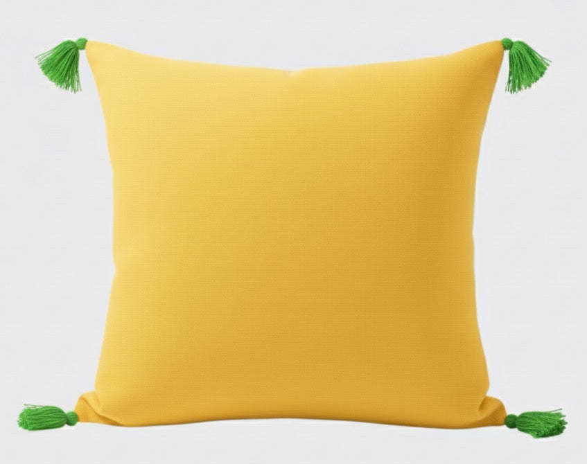 Shae Satt Collection: Handwoven Cushion Cover (Yellow) (With Inner Pillow)