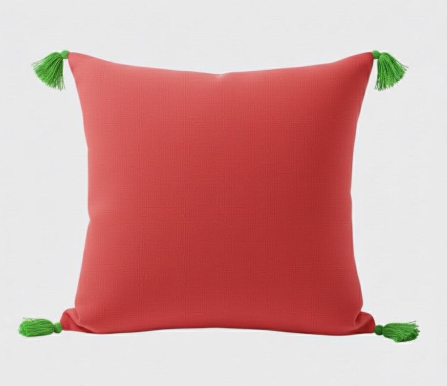 Shae Satt Collection: Handwoven Cushion Cover(Red) (With Inner Pillow)