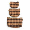 Cocoa Check Pattern Pouch Set (3 Pcs)