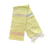 Cotton Shawl with Colorful Stripes: Lemon Yellow