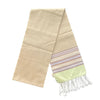 Cotton Shawl with Colorful Stripes: Butter Yellow