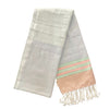 Cotton Shawl with Colorful Stripes: Sky Blue