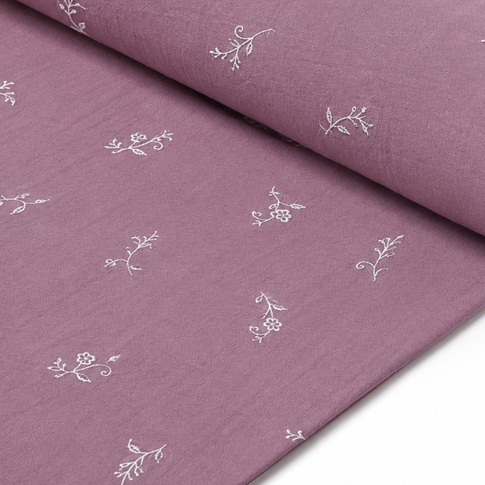 Silver Flore Machine Embroidery Fabric Roll