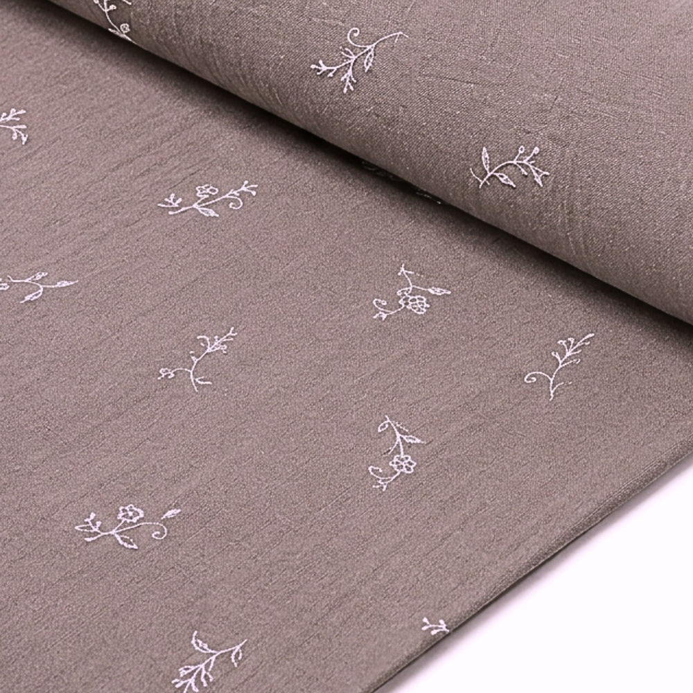 Silver Flore Machine Embroidery Fabric Roll
