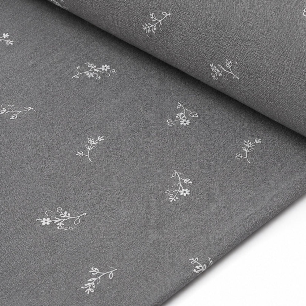Silver Flore Machine Embroidery Fabric Roll