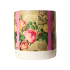 Vintage Floral Pattern Decoupage Terracotta Pot - Medium Size (Height: 8~9 inches,  Width: 10~12 inches)