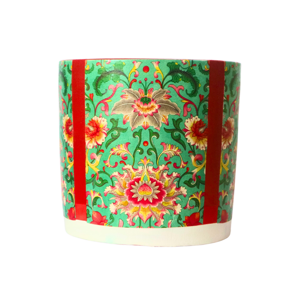 Vintage Floral Pattern Decoupage Terracotta Pot - Medium Size (Height: 8~9 inches,  Width: 10~12 inches)