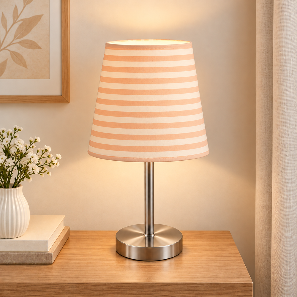 Stainless Steel Frame Fabric Table Lamp