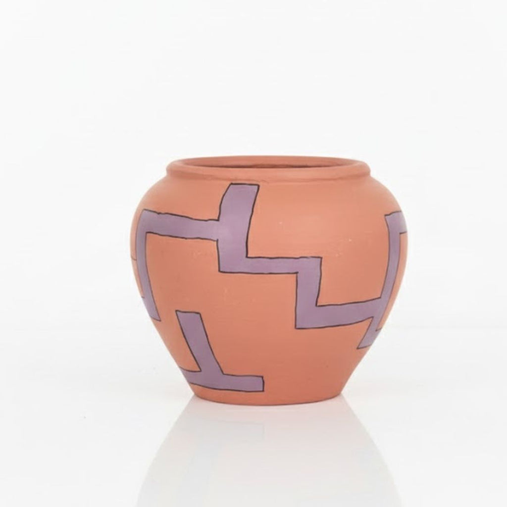 Geometry Pot Hand painted Pot with Geometry design – baydar.co