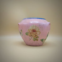 Hand painted Pot with Decoupage Flower Design