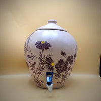 Hand painted Water Pot with Decoupage Foral Design