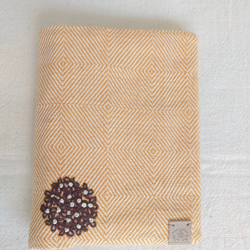 100% Cotton Book Cover with Beautiful Embroidery Flowers (Design 1)