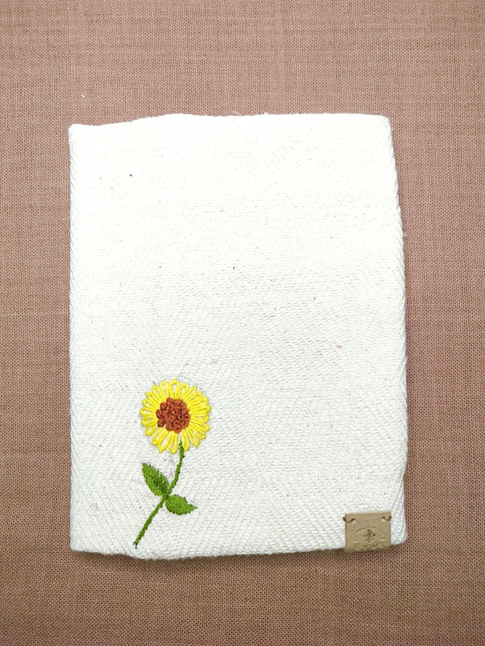 100% Cotton Book Cover with Beautiful Embroidery Flowers (Design 1)