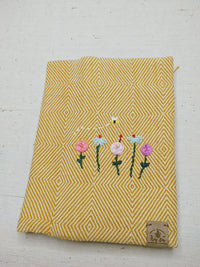 100% Cotton Book Cover with Beautiful Embroidery Flowers (Design 3)