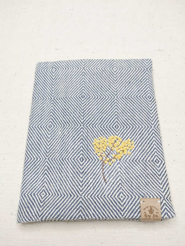 100% Cotton Book Cover with Beautiful Embroidery Flowers (Design 2)