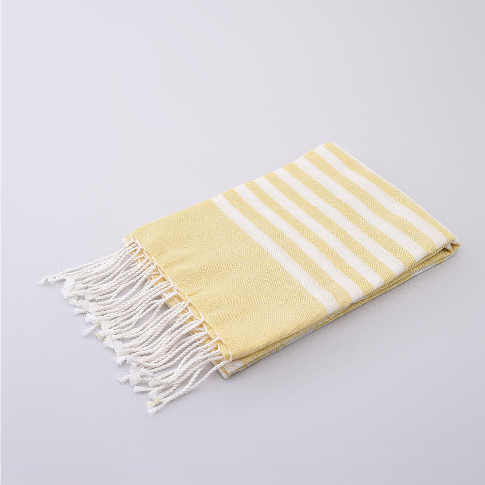 Organic Dyed Handwoven 2/80 Cotton Shawl in Yellow