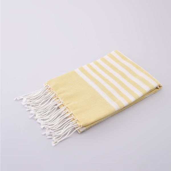 Organic Dyed Handwoven 2/80 Cotton Shawl in Yellow