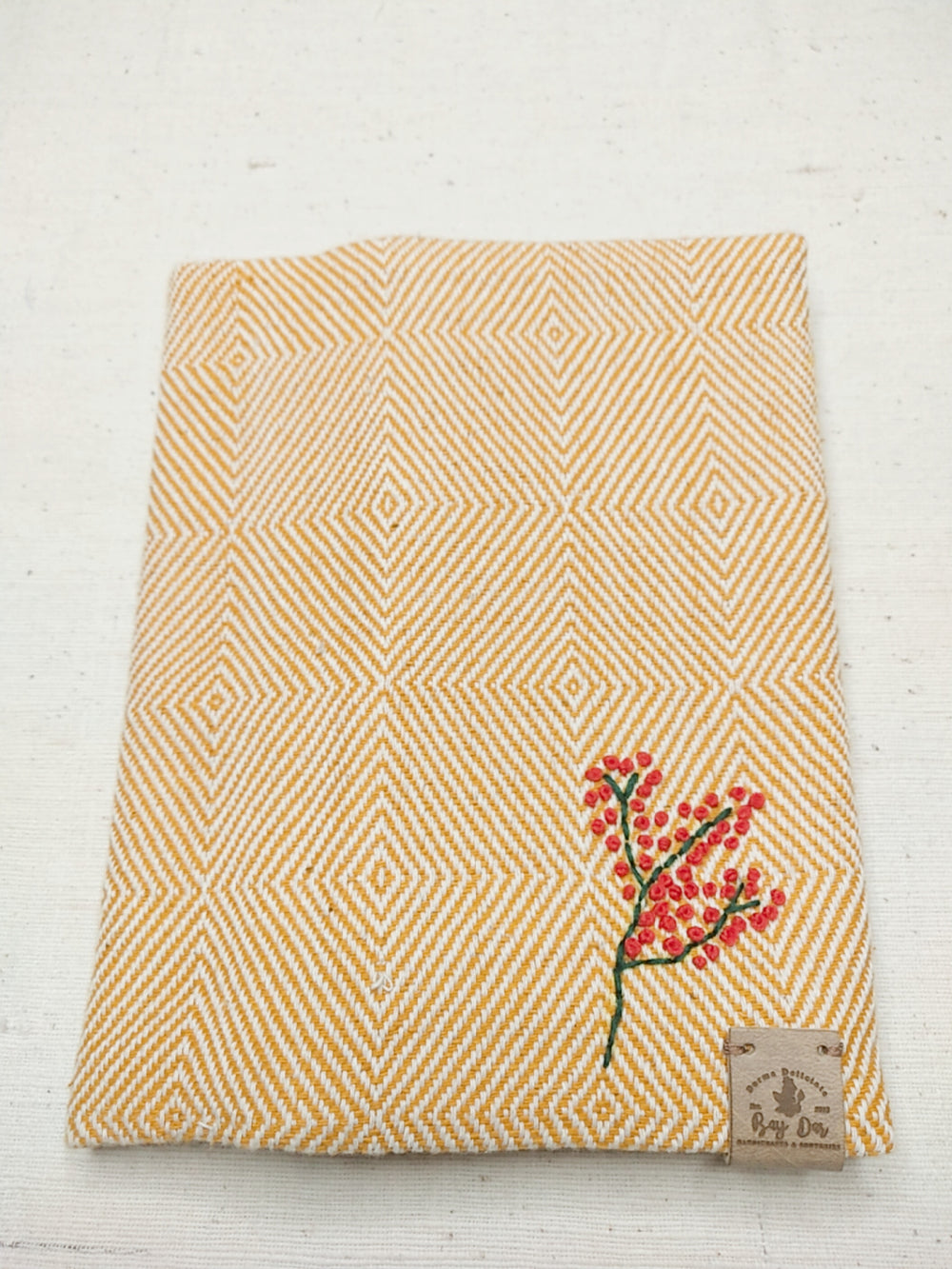 100% Cotton Book Cover with Beautiful Embroidery Flowers (Design 2)