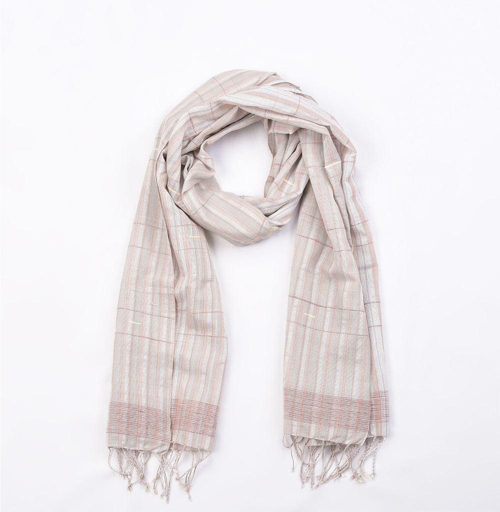 Organic Dyed Handwoven Shawl mixed with Cotton & Silk