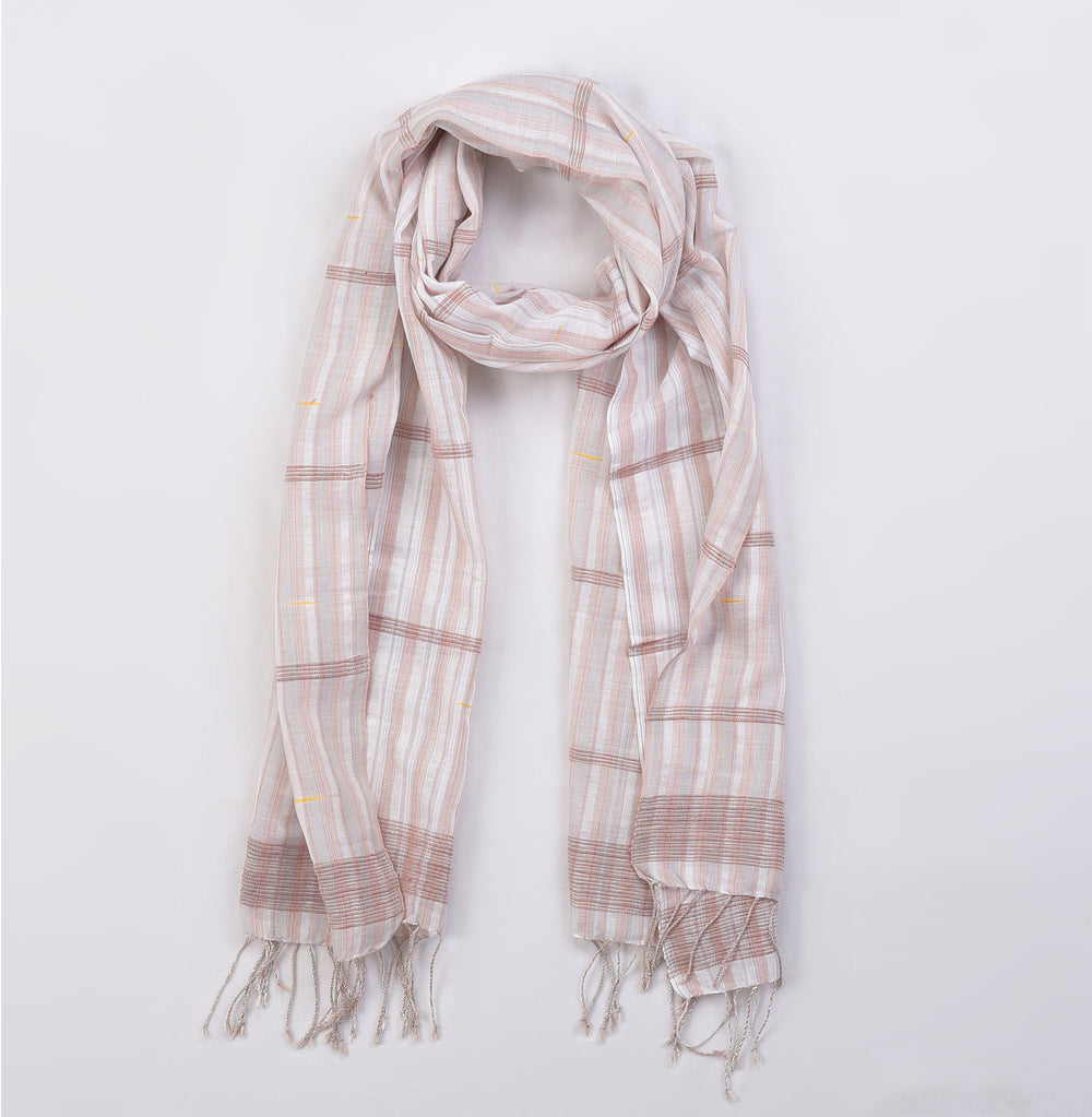 Organic Dyed Handwoven Shawl mixed with Cotton & Silk