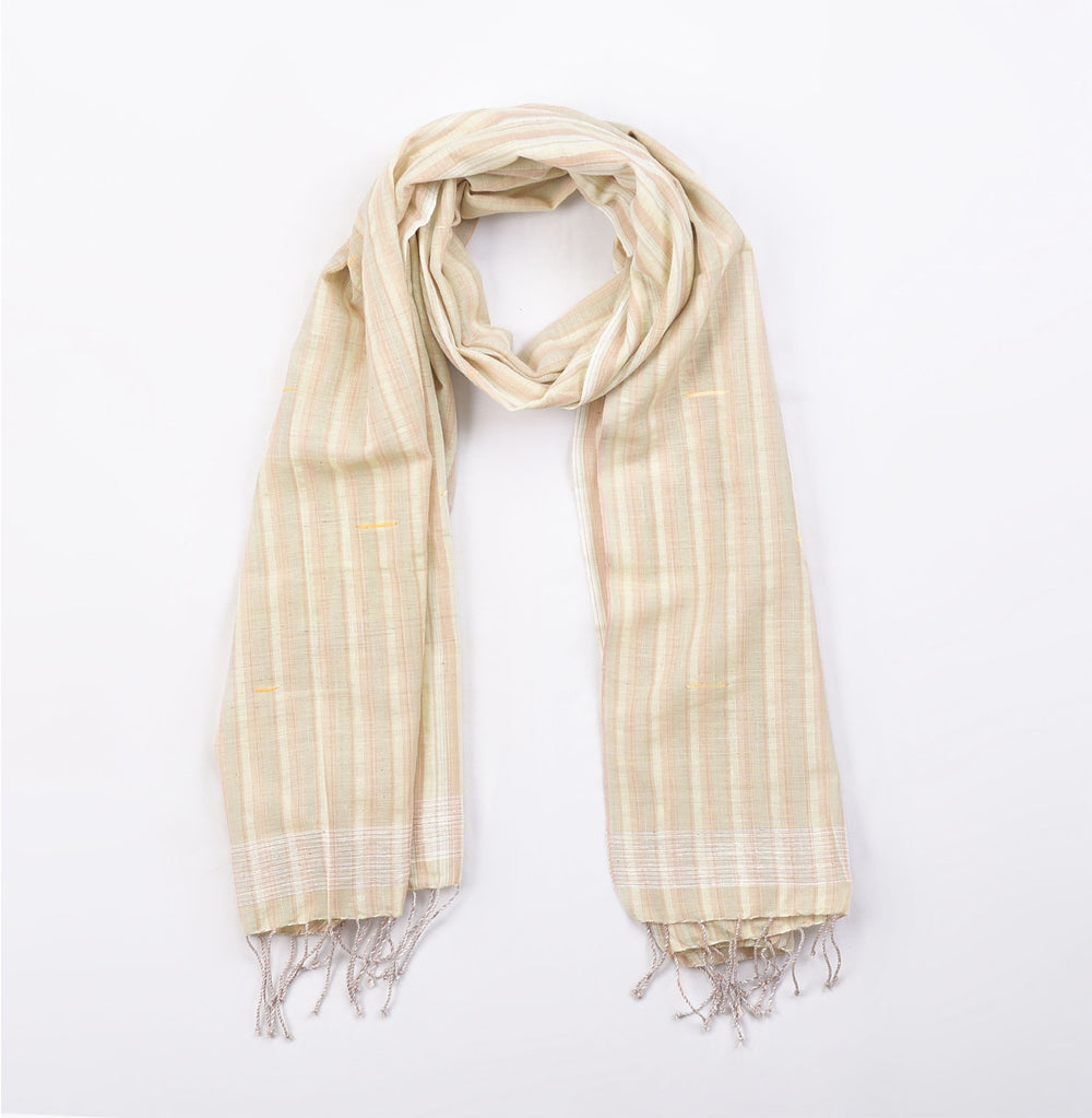 Organic Dyed Handwoven Shawl mixed with Cotton & Silk