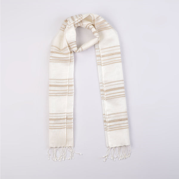 Organic Dyed Handwoven Cotton Shawl mixed with Silk, Lotus & Cotton