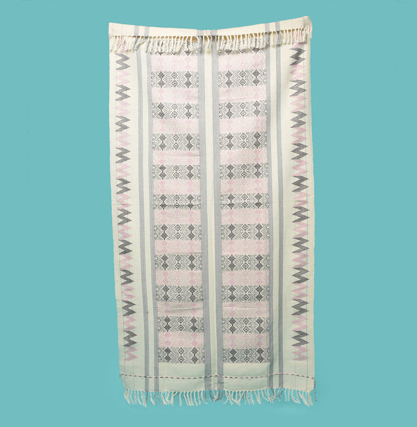 Organic Dyed Handwoven Cotton Throw in Chin Design