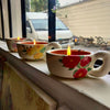 Hand painted  Mini Pot (Lighten Cup) with Decoupage Floral Design