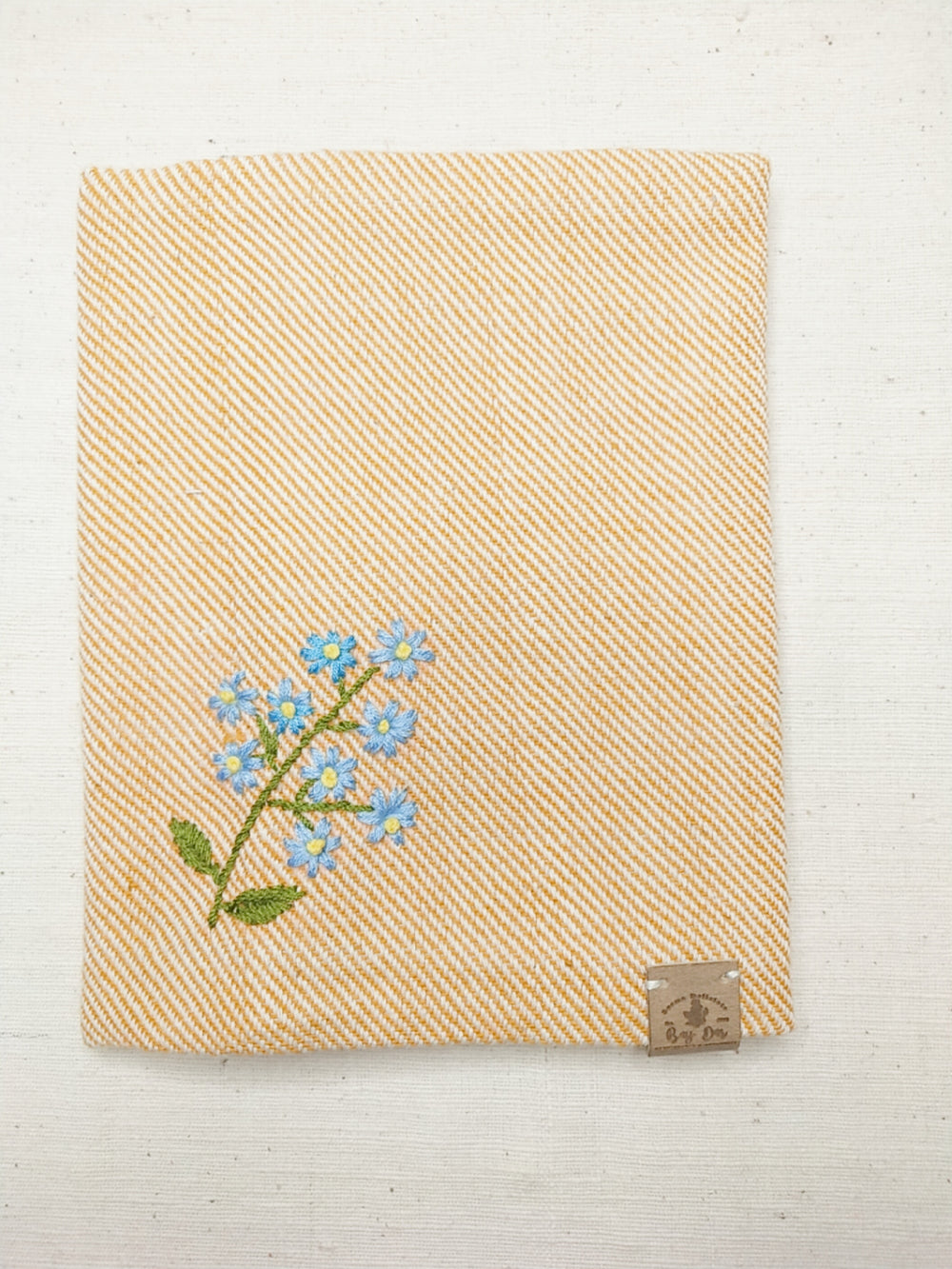 100% Cotton Book Cover with Beautiful Embroidery Flowers (Design 1)