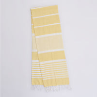 Organic Dyed Handwoven 2/80 Cotton Shawl in Yellow