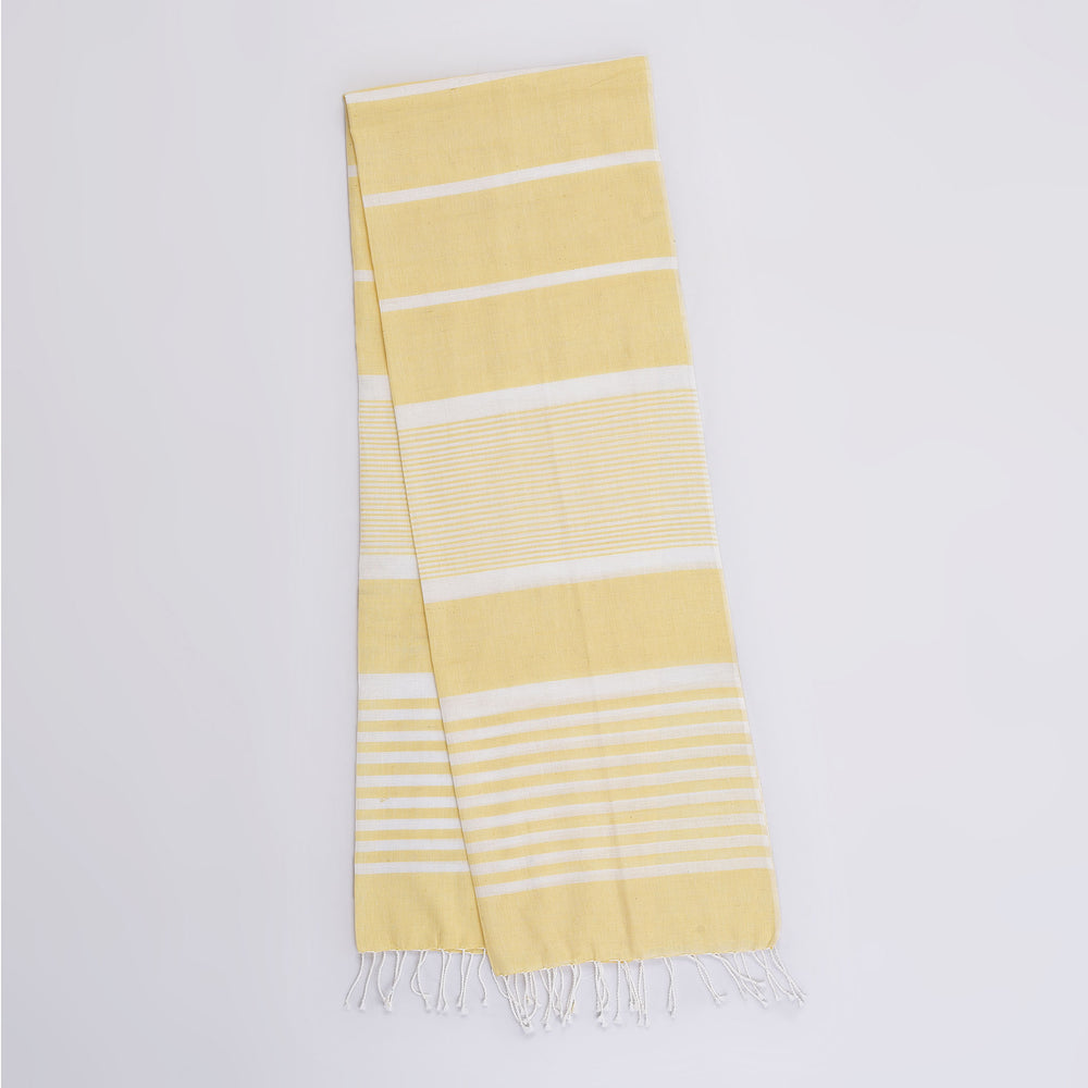 Organic Dyed Handwoven 2/80 Cotton Shawl in Yellow