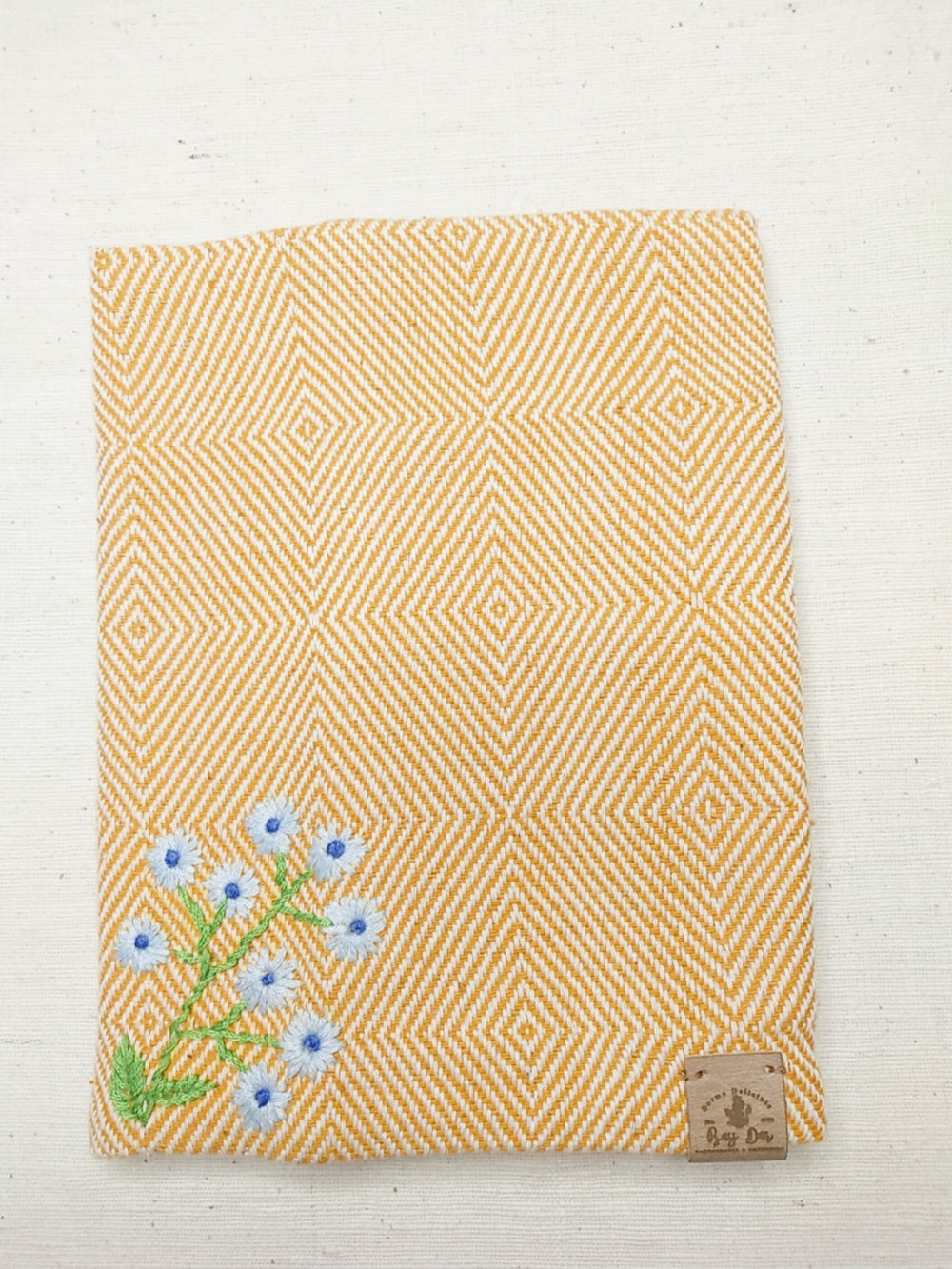 100% Cotton Book Cover with Beautiful Embroidery Flowers (Design 1)