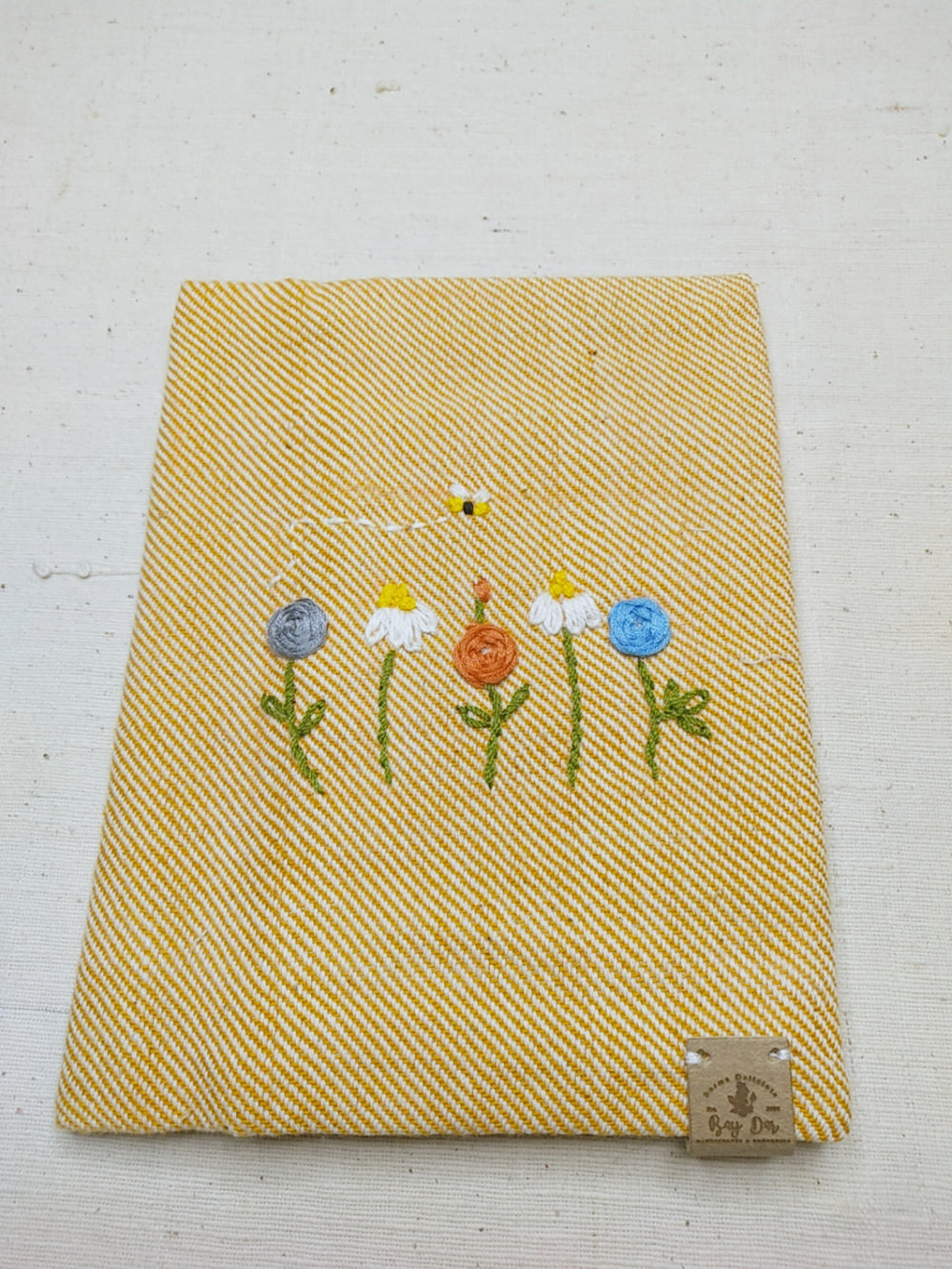 100% Cotton Book Cover with Beautiful Embroidery Flowers (Design 3)