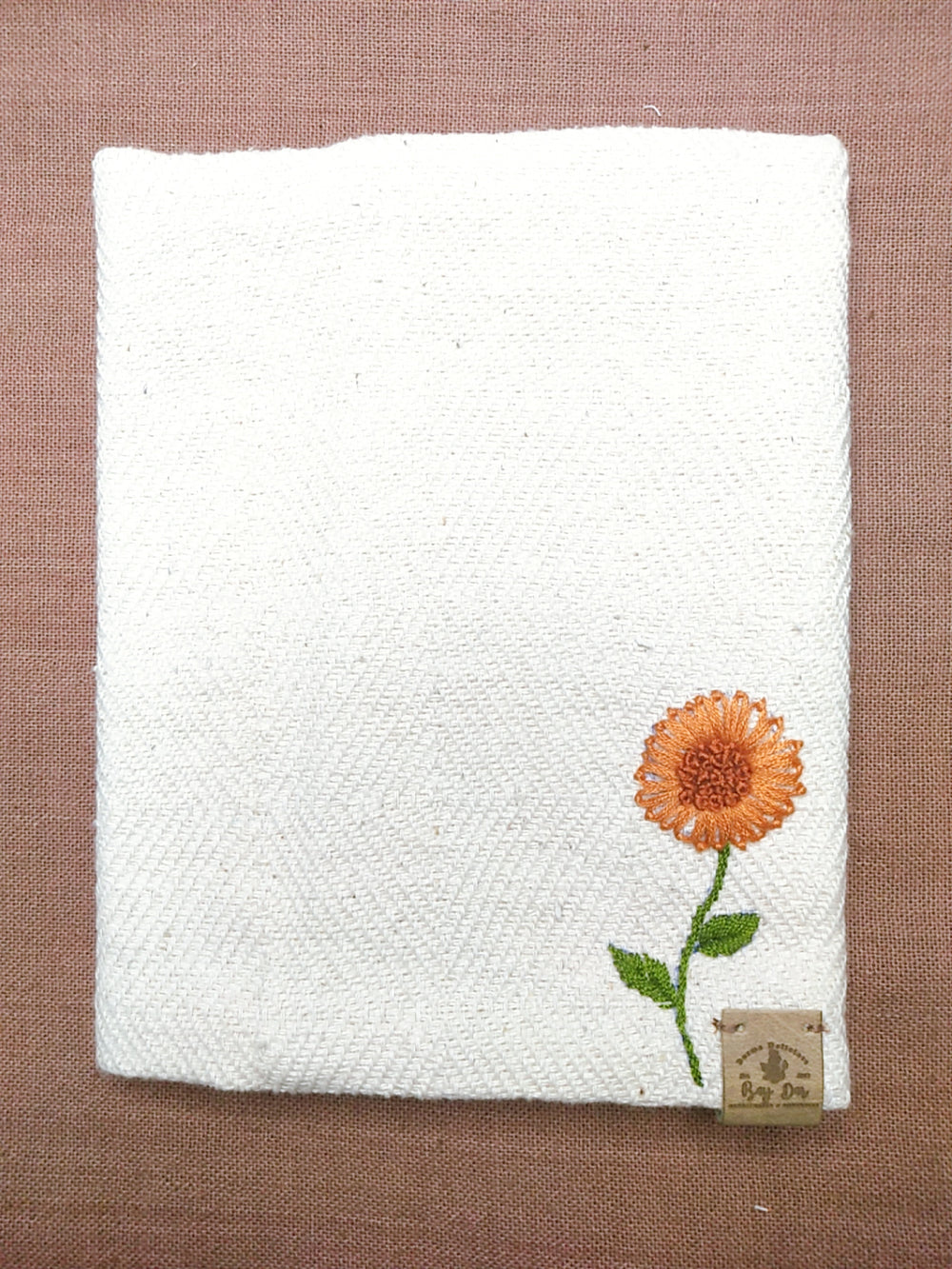 100% Cotton Book Cover with Beautiful Embroidery Flowers (Design2 )